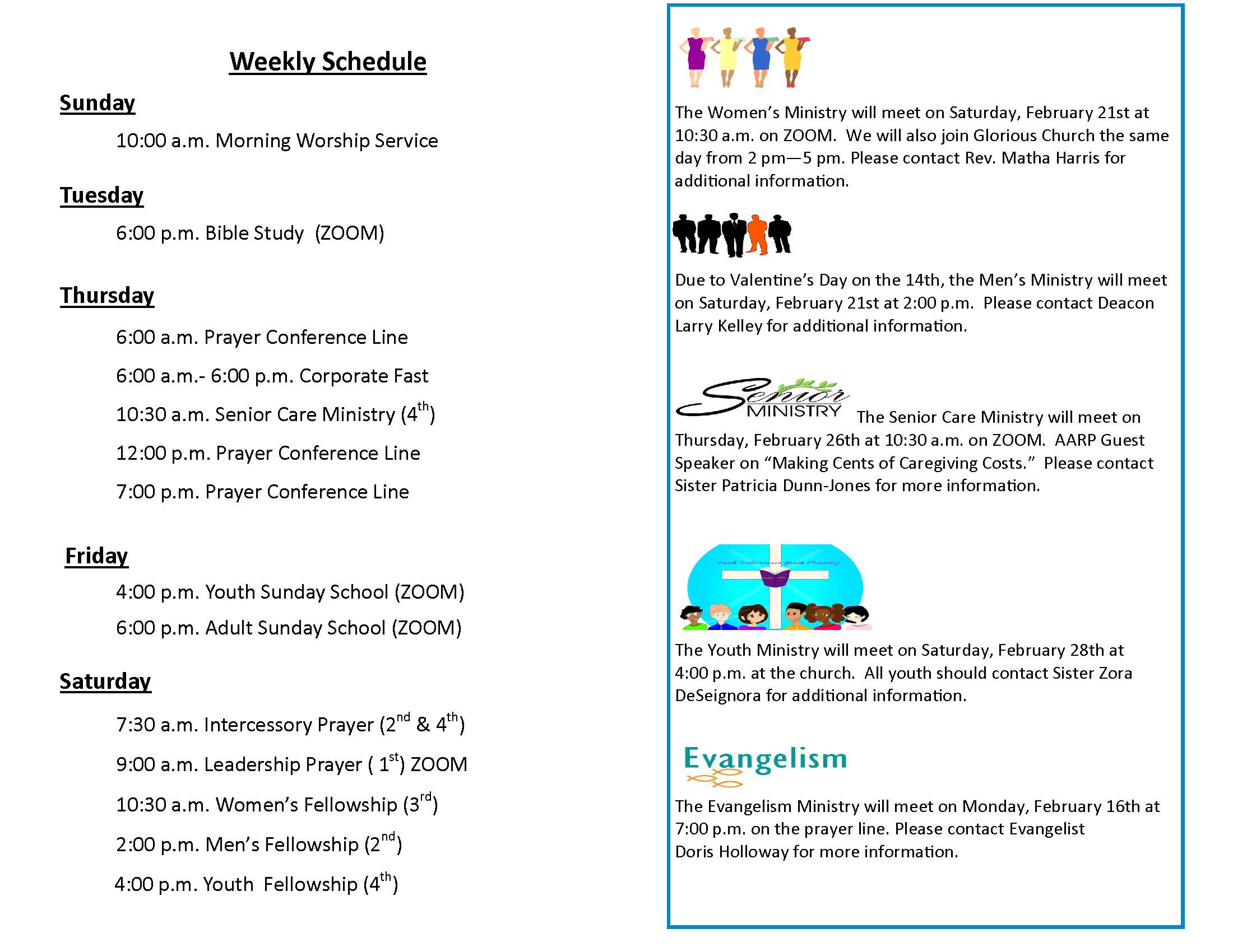 Church Bulletin Page