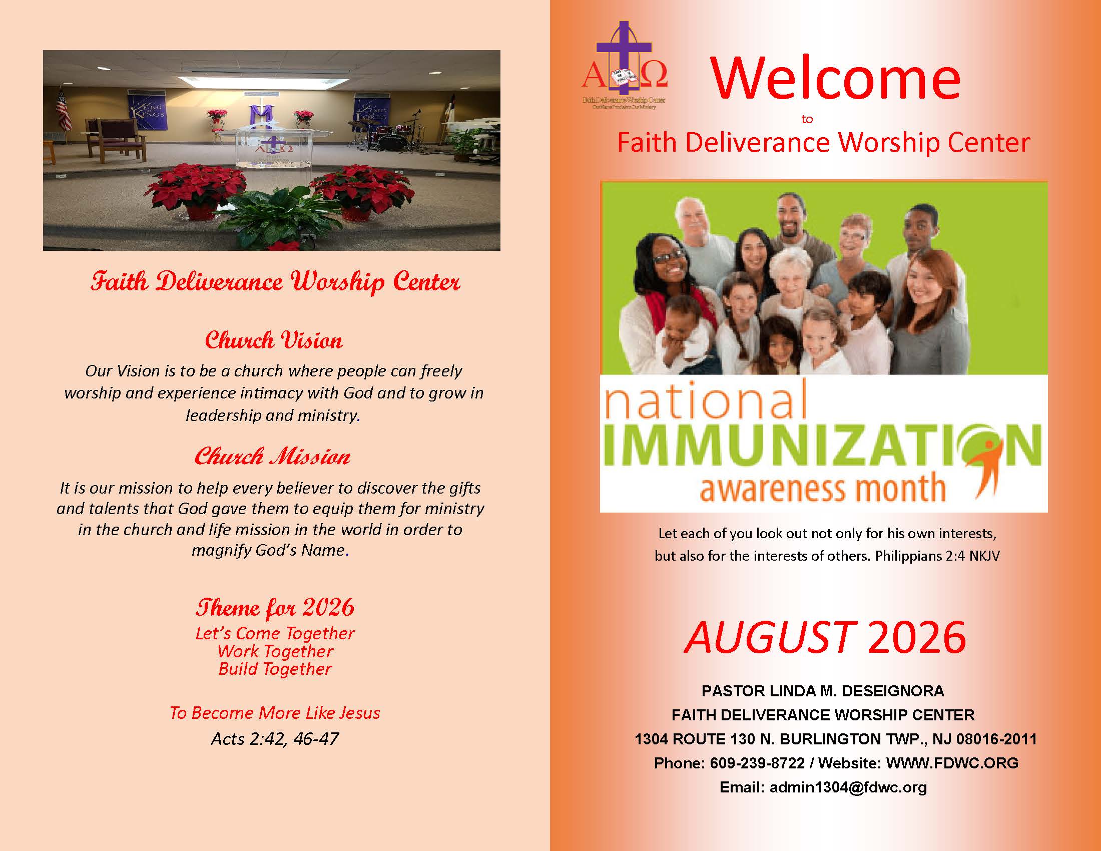 Church Bulletin Page
