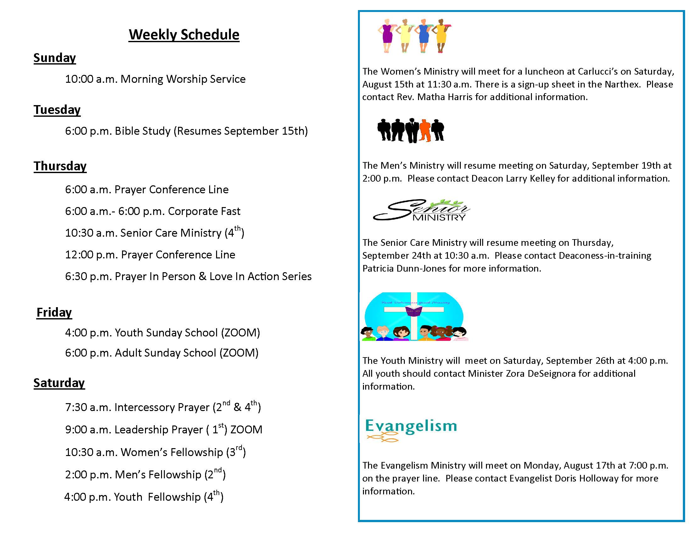 Church Bulletin Page