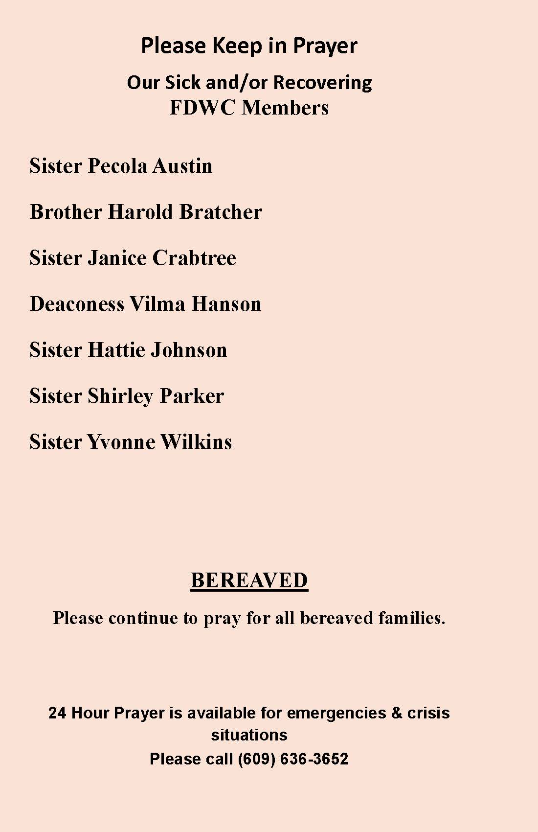 Church Bulletin Page