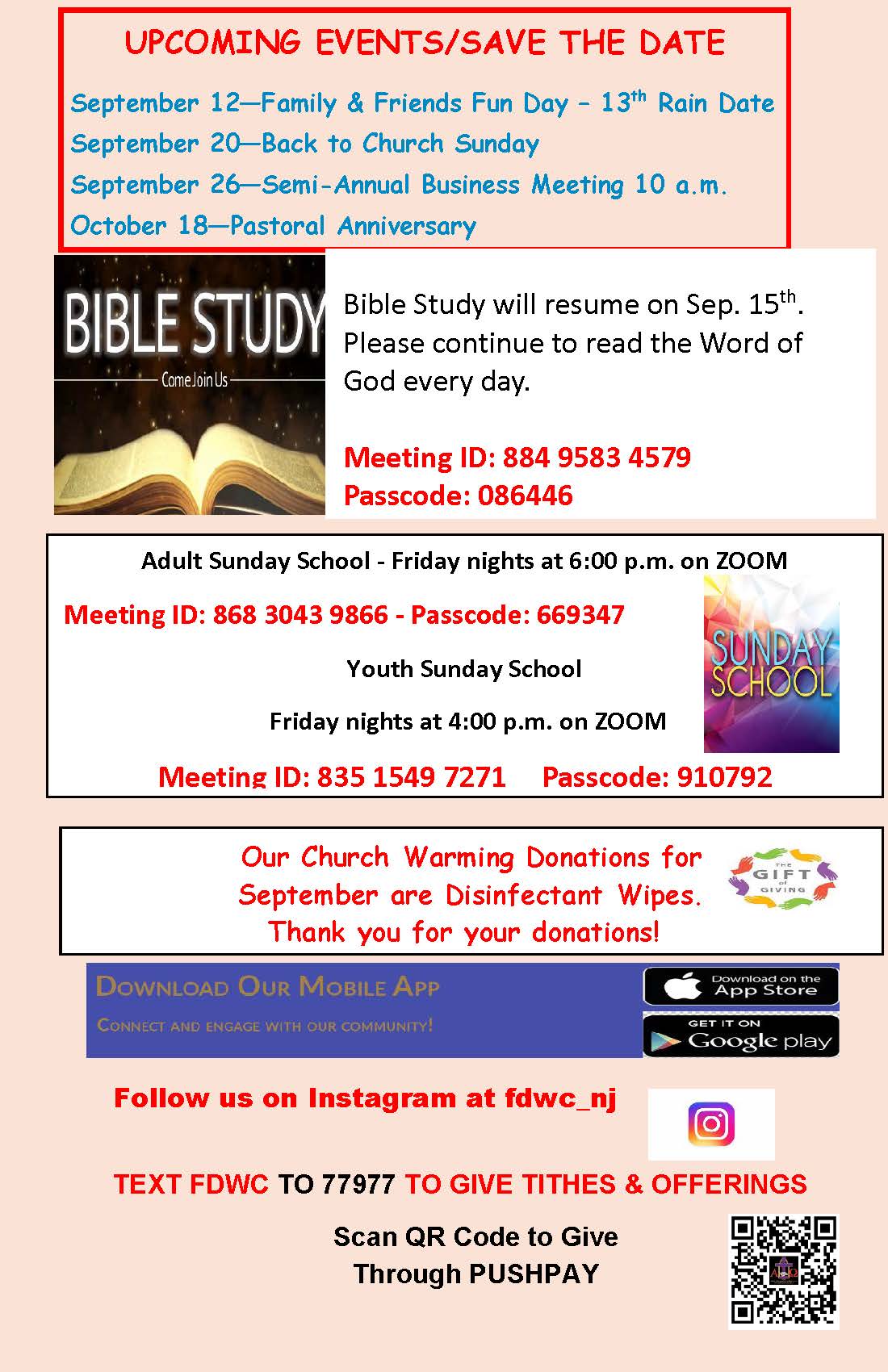 Church Bulletin Page