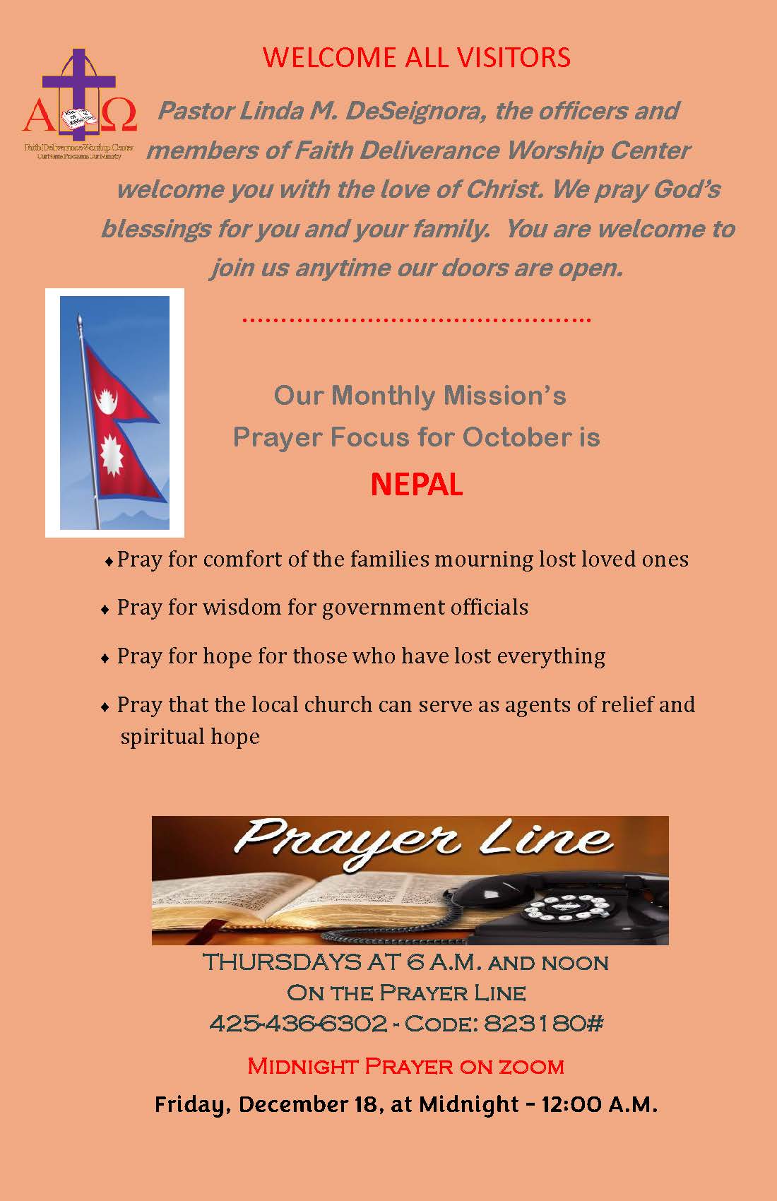 Church Bulletin Page