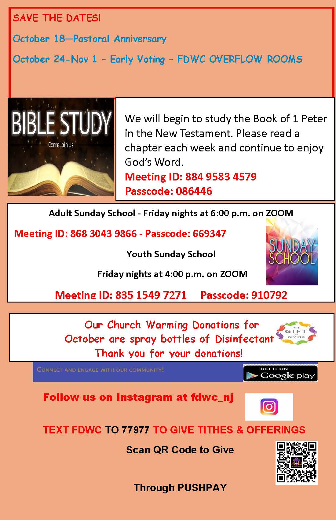 Church Bulletin Page