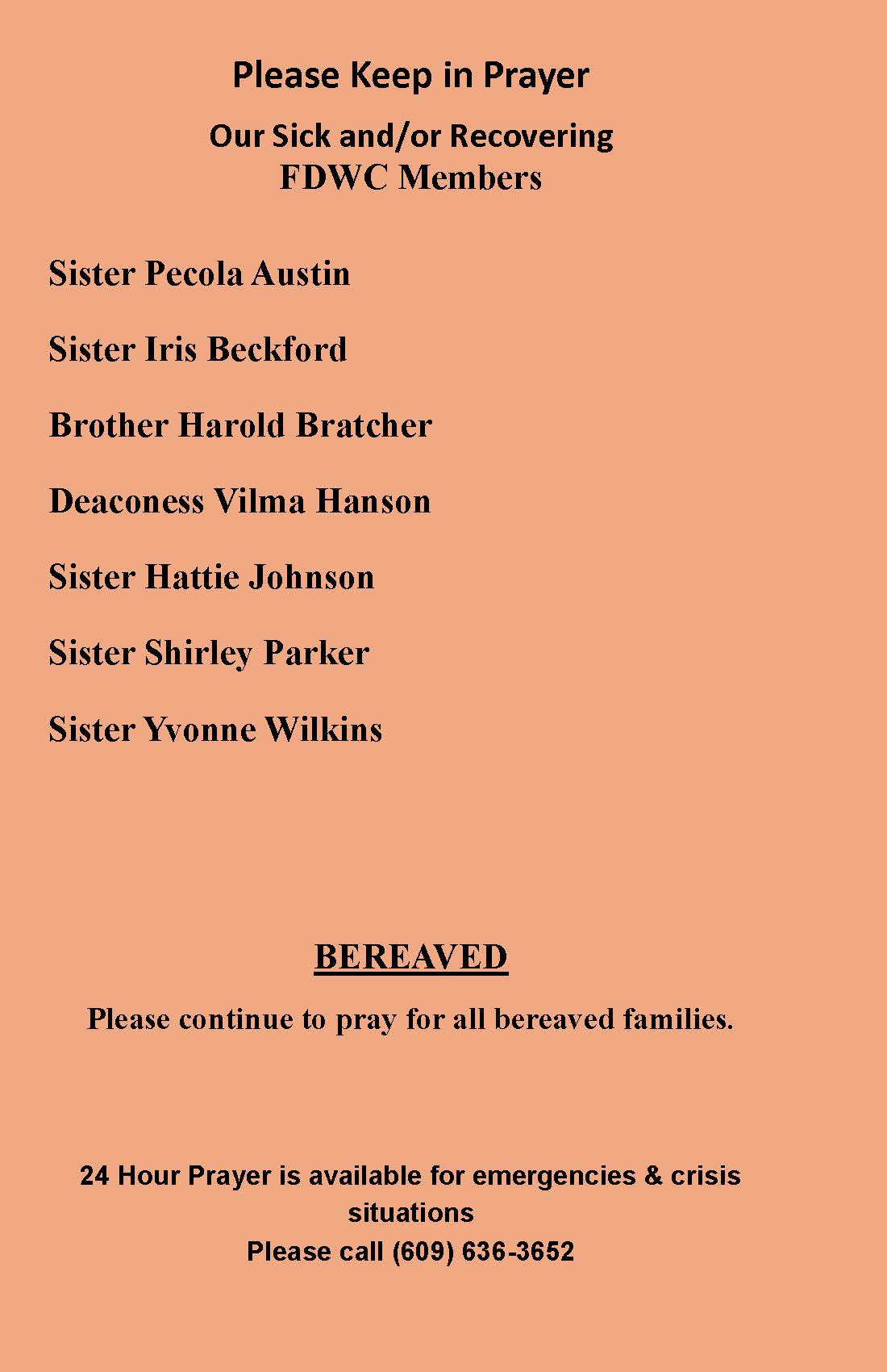 Church Bulletin Page