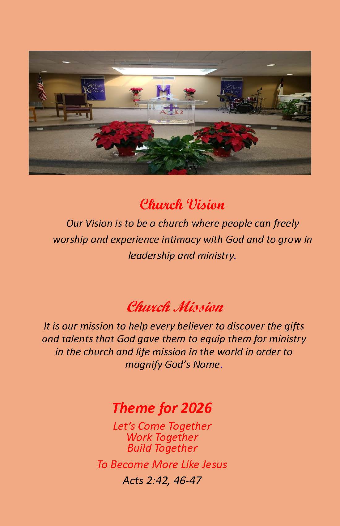 Church Bulletin Page